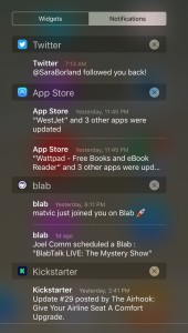 Turn off notifications from Twitter, App Store, blab and Kickstarter